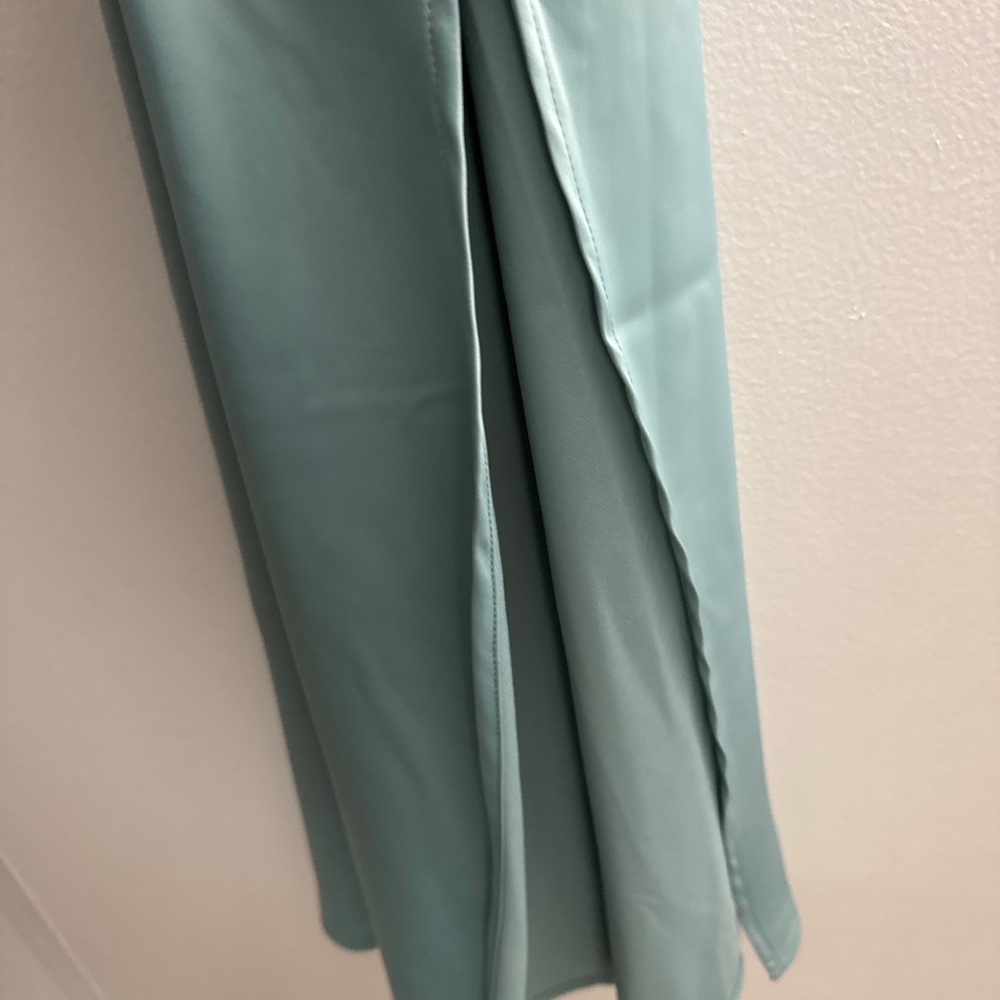 Banana Republic Sage Green Satin Cowl Neck Maxi Dress - Picture 4 of 5